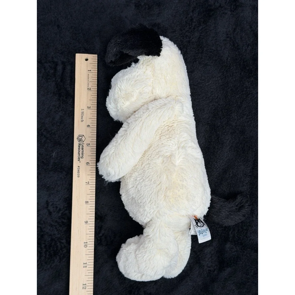 Jellycat Bashful Black White Puppy Dog Plush Stuffed Animal Soft Toy 11in